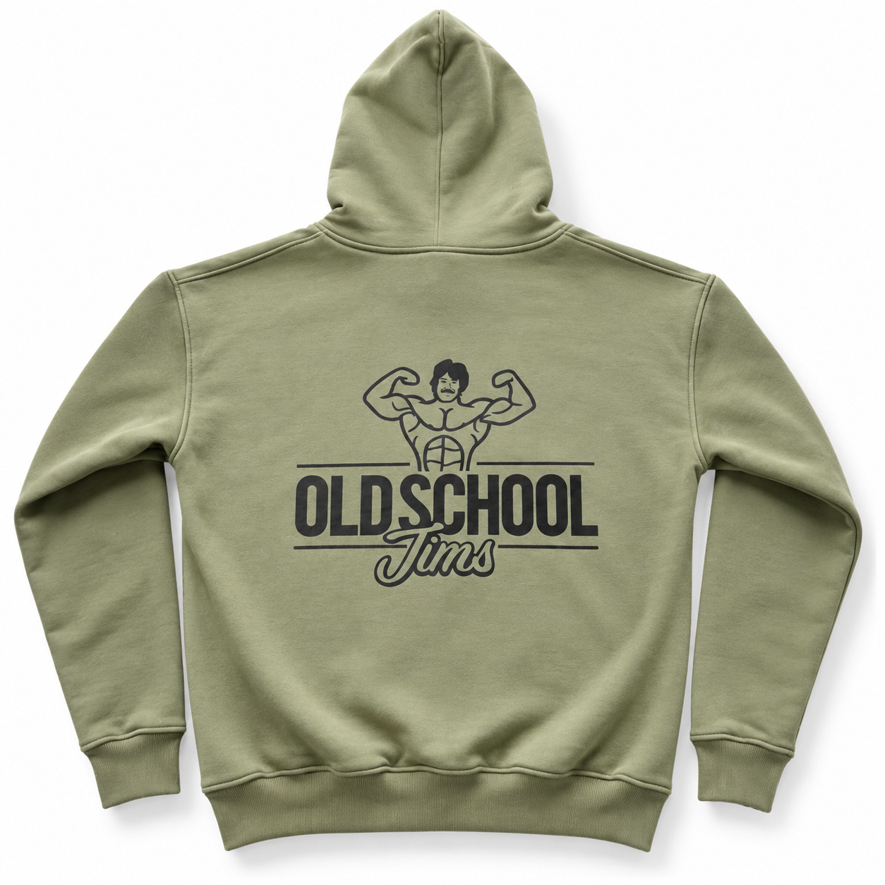 Khaki Green Oversized Luxury Old School Jim's Hoodie - Image 2