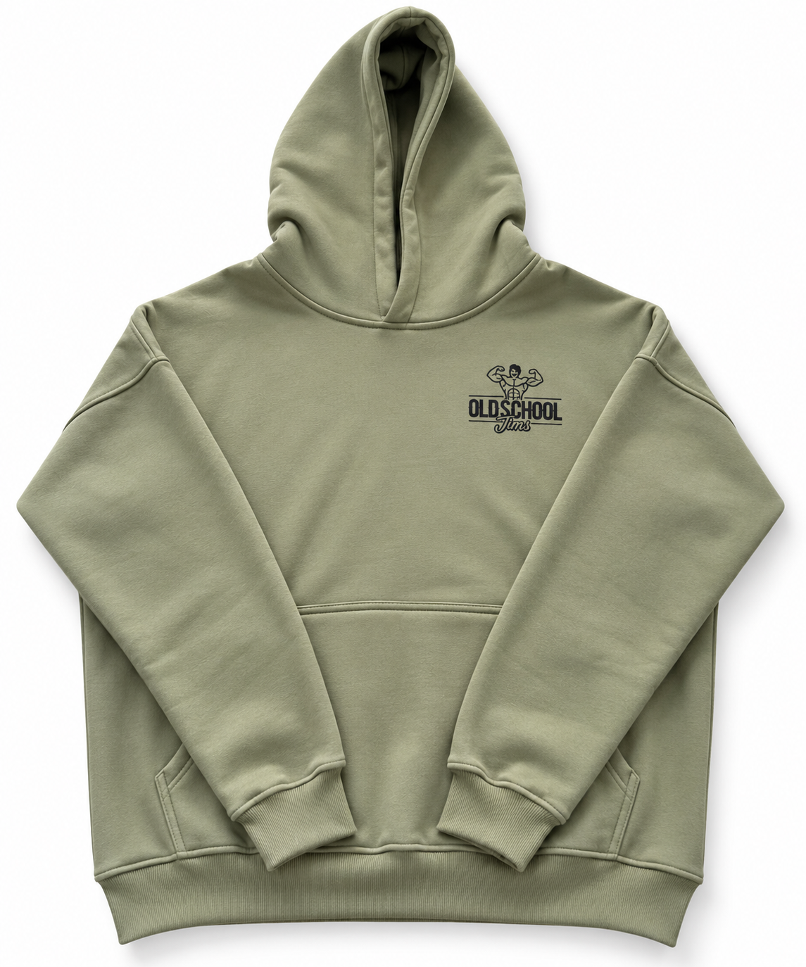 Khaki Green Oversized Luxury Old School Jim's Hoodie